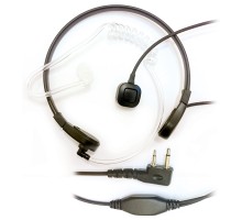 Гарнитура скрытого ношения HM-527L для ICOM, ларингофон, вынесенная кнопка PTT с ремешком на палец, прозрачный звуковод, угловая L вилка